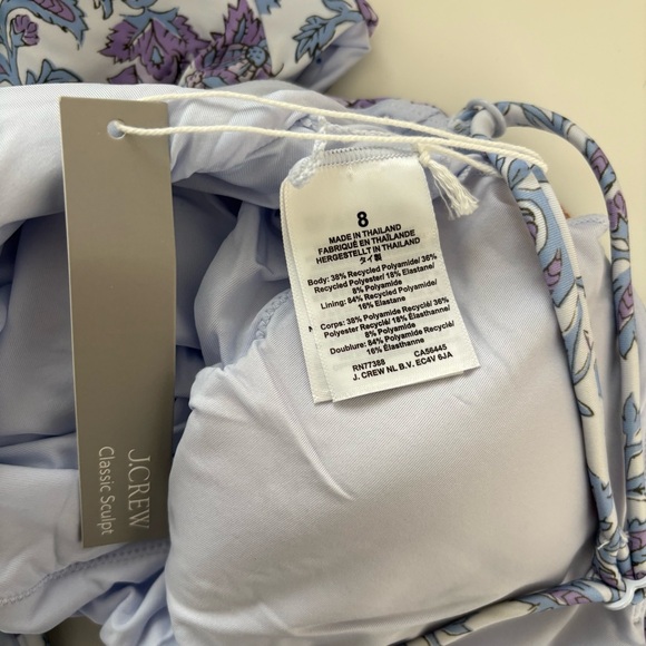 NWT J. Crew Mira One-piece Bathing Swimsuit Classic Sculpt Blue Multi - Picture 4 of 6